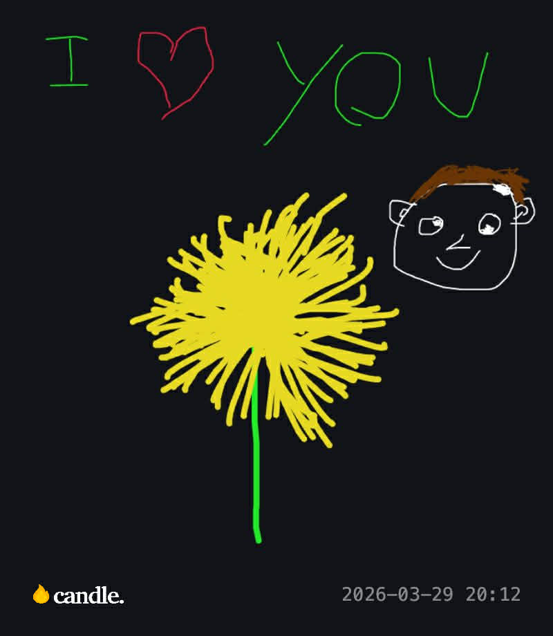 I love you doodle with flower and smiling face.