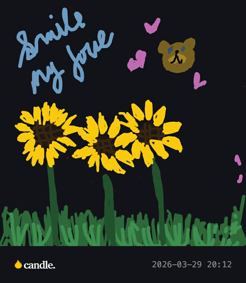 Sunflower drawings with smile my love message.